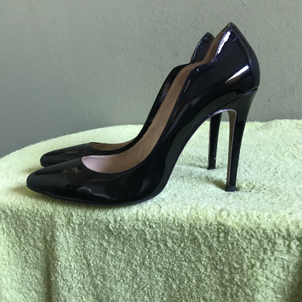 Loslandifen Women’s Black Patent Stiletto Heels Size 41